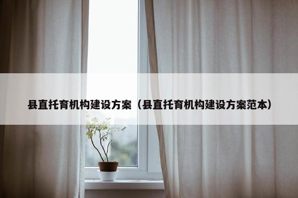 县直托育机构建设方案（县直托育机构建设方案范本）