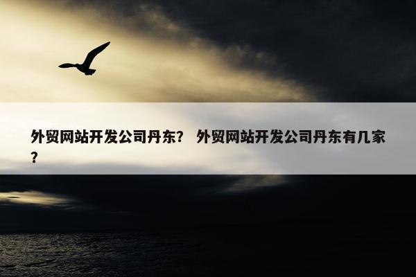 外贸网站开发公司丹东？ 外贸网站开发公司丹东有几家？