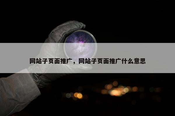 网站子页面推广，网站子页面推广什么意思