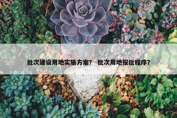 批次建设用地实施方案？ 批次用地报批程序？