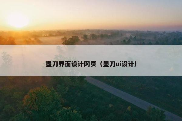墨刀界面设计网页（墨刀ui设计）