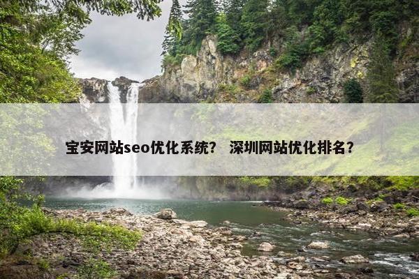 宝安网站seo优化系统？ 深圳网站优化排名？