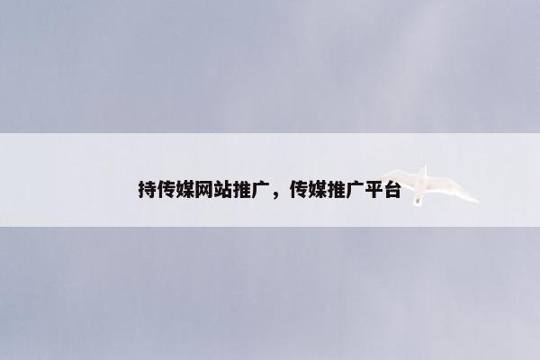 持传媒网站推广，传媒推广平台