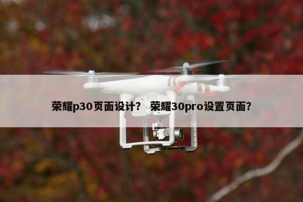 荣耀p30页面设计？ 荣耀30pro设置页面？
