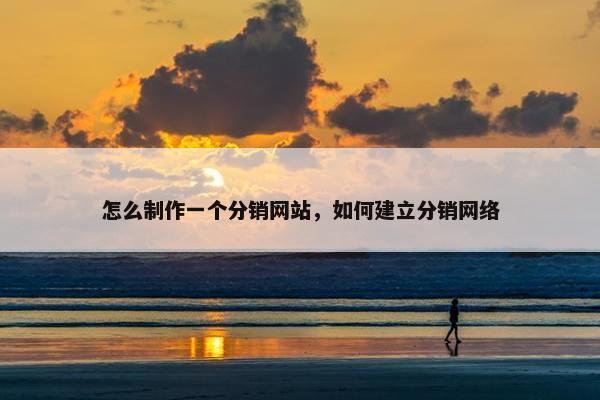 怎么制作一个分销网站，如何建立分销网络