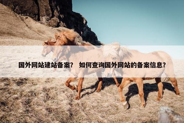 国外网站建站备案？ 如何查询国外网站的备案信息？