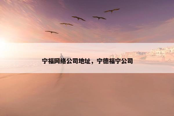 宁福网络公司地址，宁德福宁公司
