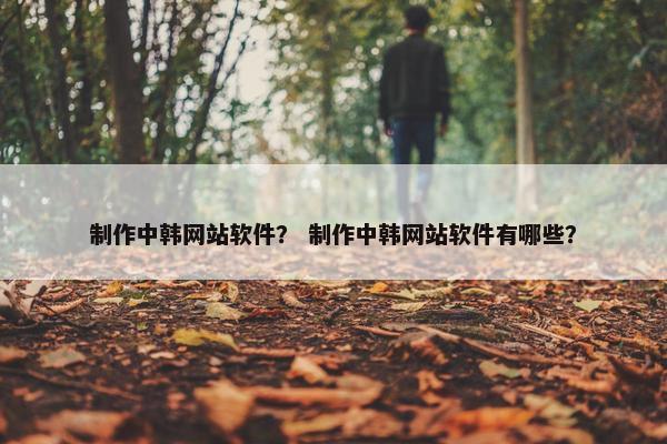 制作中韩网站软件？ 制作中韩网站软件有哪些？
