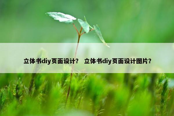 立体书diy页面设计？ 立体书diy页面设计图片？