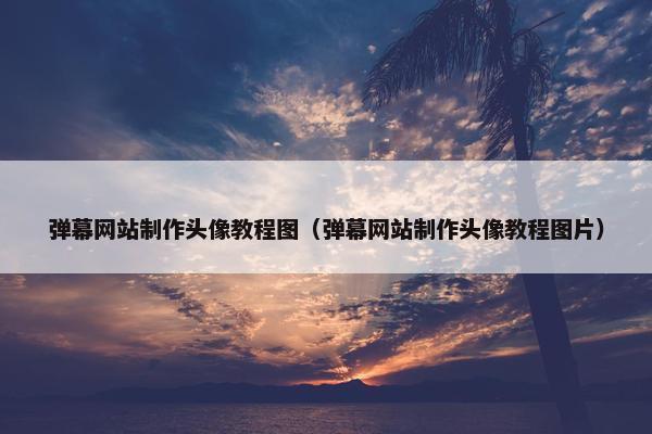 弹幕网站制作头像教程图（弹幕网站制作头像教程图片）