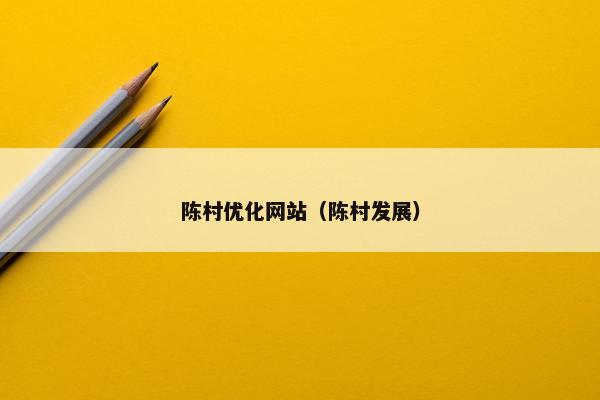 陈村优化网站（陈村发展）
