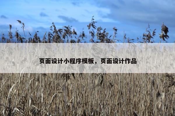 页面设计小程序模板，页面设计作品