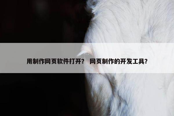 用制作网页软件打开？ 网页制作的开发工具？