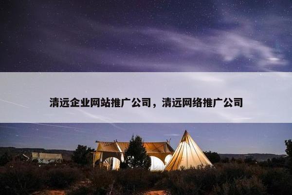 清远企业网站推广公司，清远网络推广公司