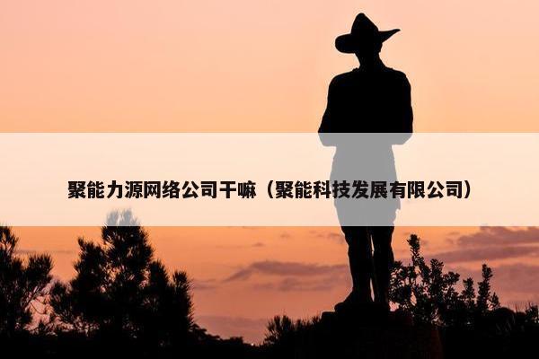 聚能力源网络公司干嘛（聚能科技发展有限公司）