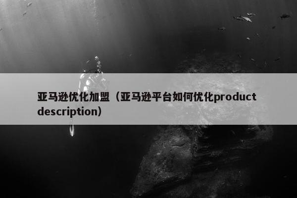 亚马逊优化加盟（亚马逊平台如何优化product description）
