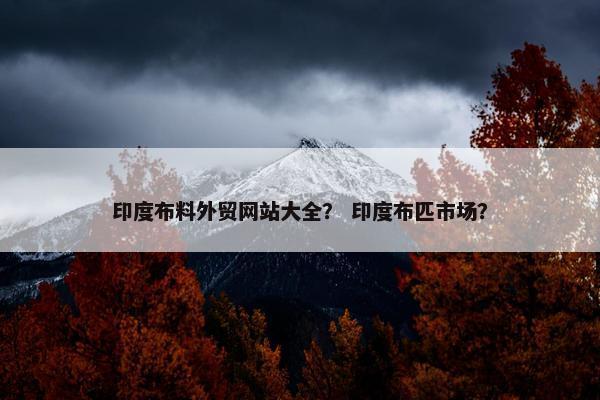 印度布料外贸网站大全？ 印度布匹市场？