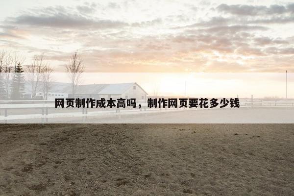 网页制作成本高吗，制作网页要花多少钱