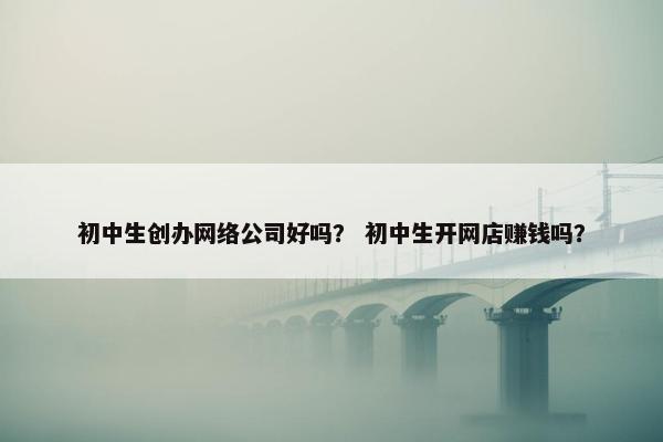初中生创办网络公司好吗？ 初中生开网店赚钱吗？