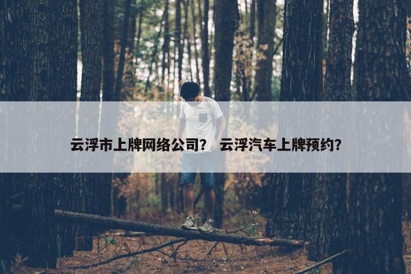 云浮市上牌网络公司？ 云浮汽车上牌预约？