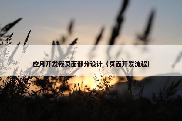 应用开发我页面部分设计（页面开发流程）