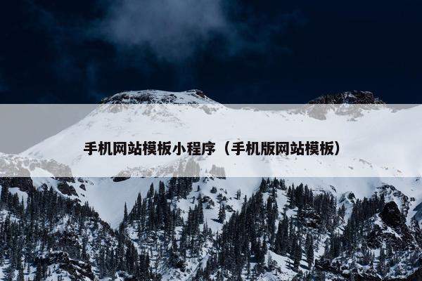 手机网站模板小程序（手机版网站模板）