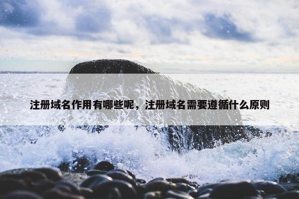 注册域名作用有哪些呢，注册域名需要遵循什么原则