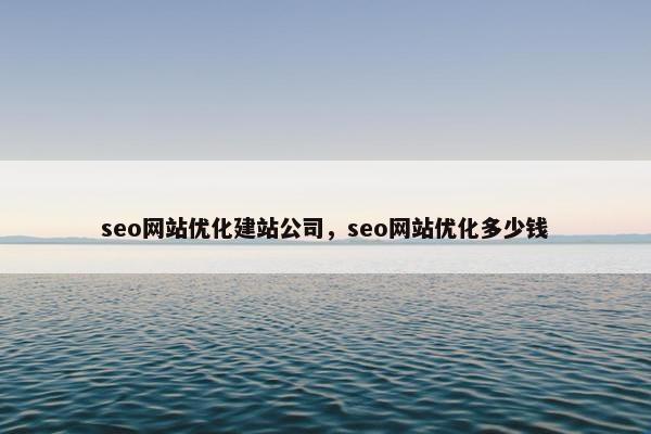 seo网站优化建站公司，seo网站优化多少钱