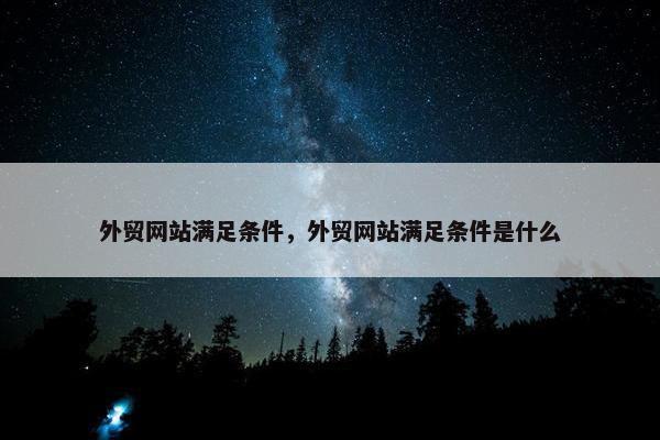 外贸网站满足条件，外贸网站满足条件是什么