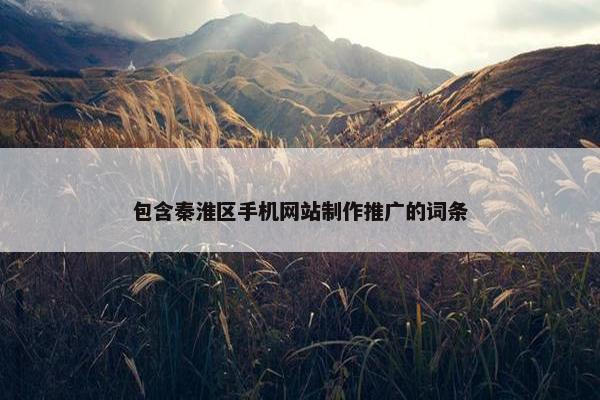 包含秦淮区手机网站制作推广的词条