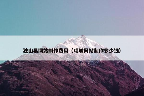 独山县网站制作费用（项城网站制作多少钱）