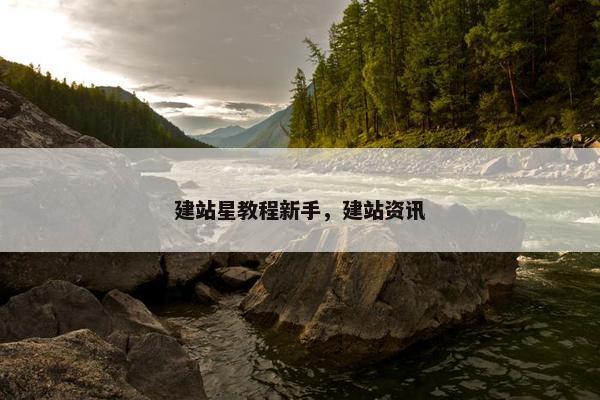 建站星教程新手，建站资讯