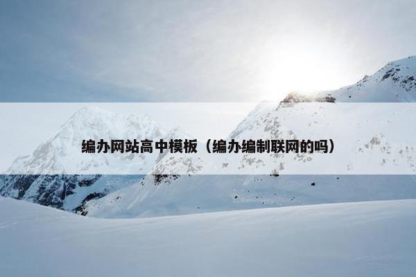 编办网站高中模板（编办编制联网的吗）