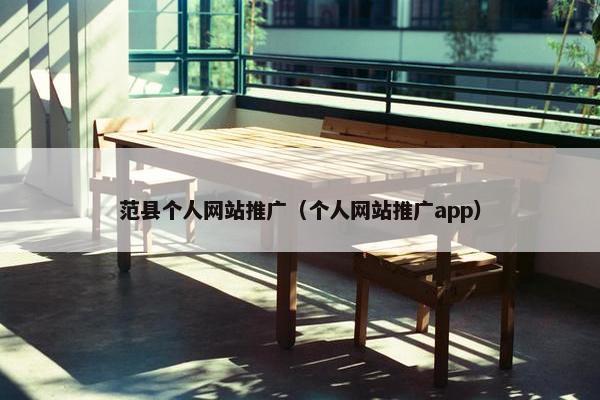 范县个人网站推广（个人网站推广app）
