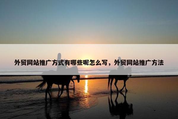 外贸网站推广方式有哪些呢怎么写，外贸网站推广方法