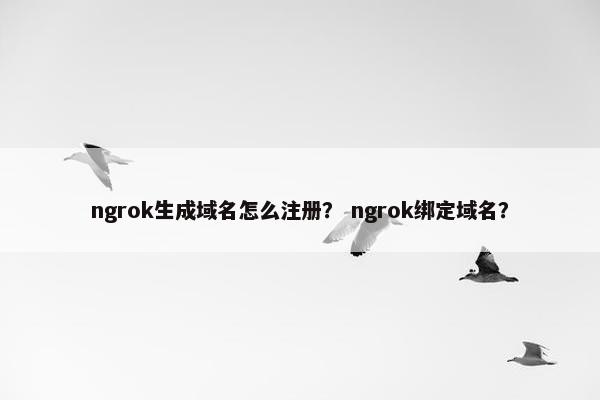 ngrok生成域名怎么注册？ ngrok绑定域名？