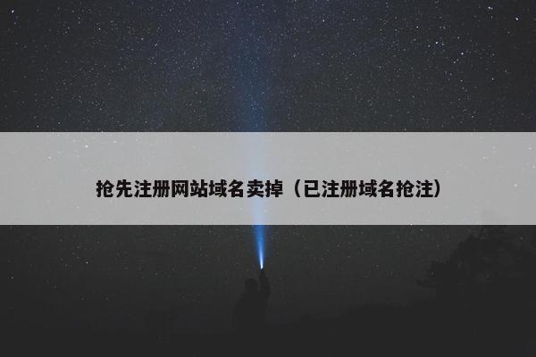 抢先注册网站域名卖掉（已注册域名抢注）
