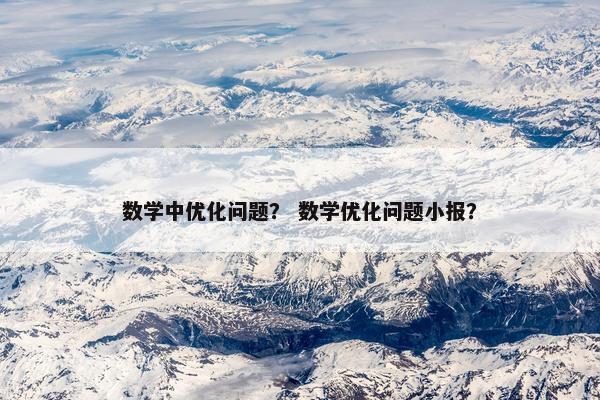 数学中优化问题？ 数学优化问题小报？