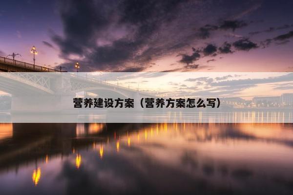 营养建设方案（营养方案怎么写）