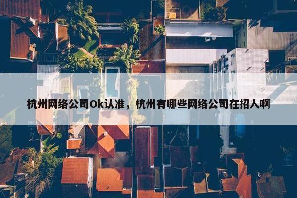 杭州网络公司Ok认准，杭州有哪些网络公司在招人啊