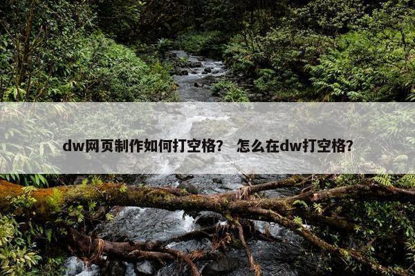 dw网页制作如何打空格？ 怎么在dw打空格？