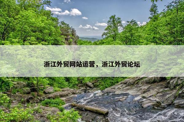 浙江外贸网站运营，浙江外贸论坛
