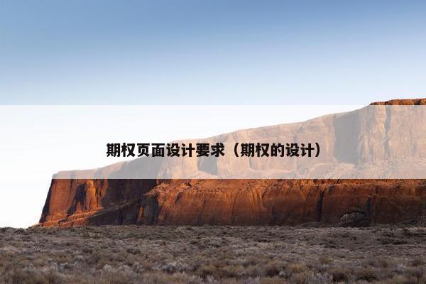 期权页面设计要求（期权的设计）