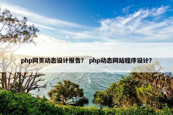 php网页动态设计报告？ php动态网站程序设计？