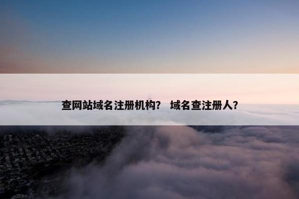 查网站域名注册机构？ 域名查注册人？