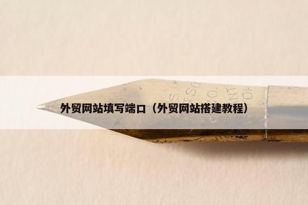 外贸网站填写端口（外贸网站搭建教程）
