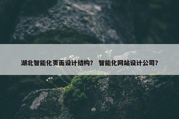 湖北智能化页面设计结构？ 智能化网站设计公司？