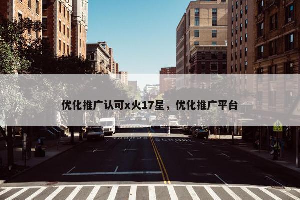 优化推广认可x火17星，优化推广平台