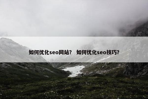如何优化seo网站？ 如何优化seo技巧？