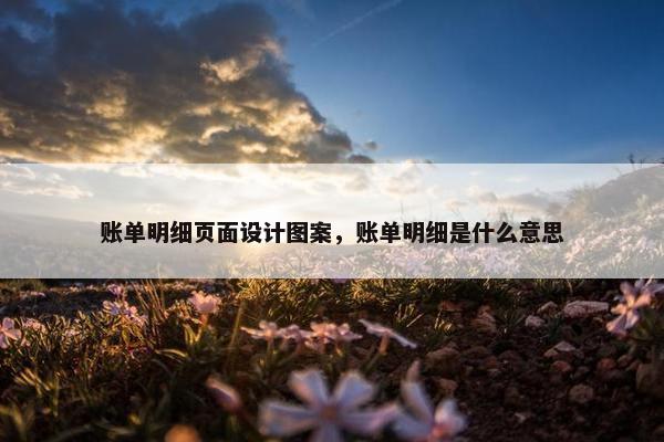 账单明细页面设计图案，账单明细是什么意思